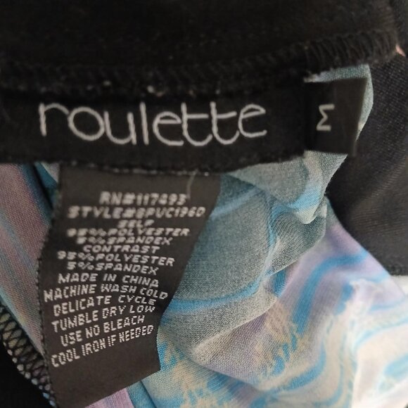 Roulette Women's Double V-Neck back and front Midi stretchy floral Dress size M. - Picture 11 of 13